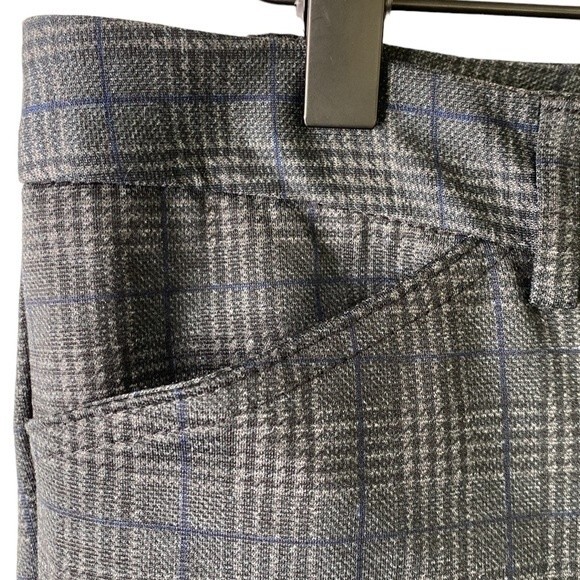 Calvin Klein Plaid Slim Fit Straight Leg Dress Pant Trouser High Waist Stretchy - Picture 3 of 13